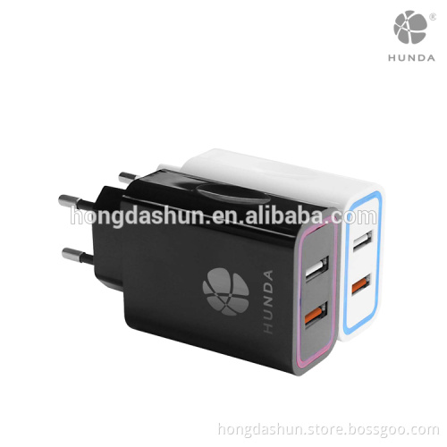 HUNDA 2-Port USB Travel Wall Charger with Quick Charge 2.0
